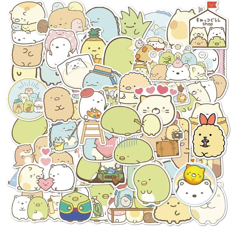 50 sztuk zestaw Kawaii Sumikko Gurashi pcv japońskie anime naklejki